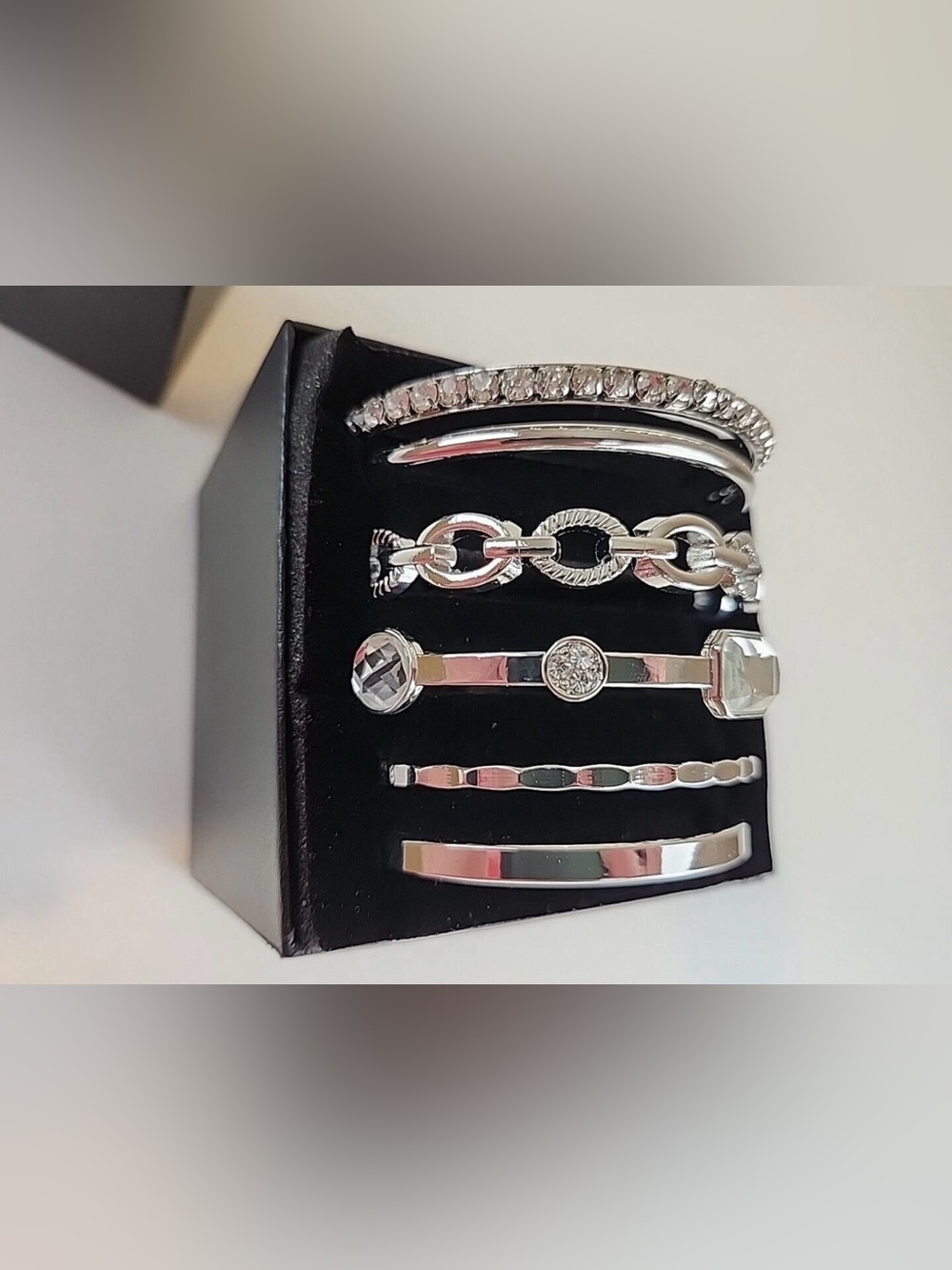 Christopher & Banks Silver-Tone Multi-Row Bracelet Set